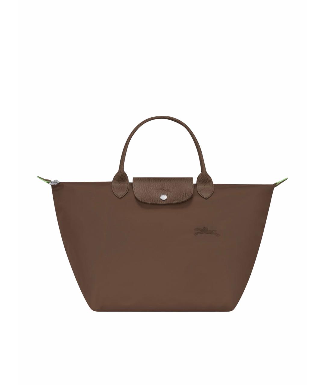 LONGCHAMP Коричневая тканевая сумка тоут, фото 1