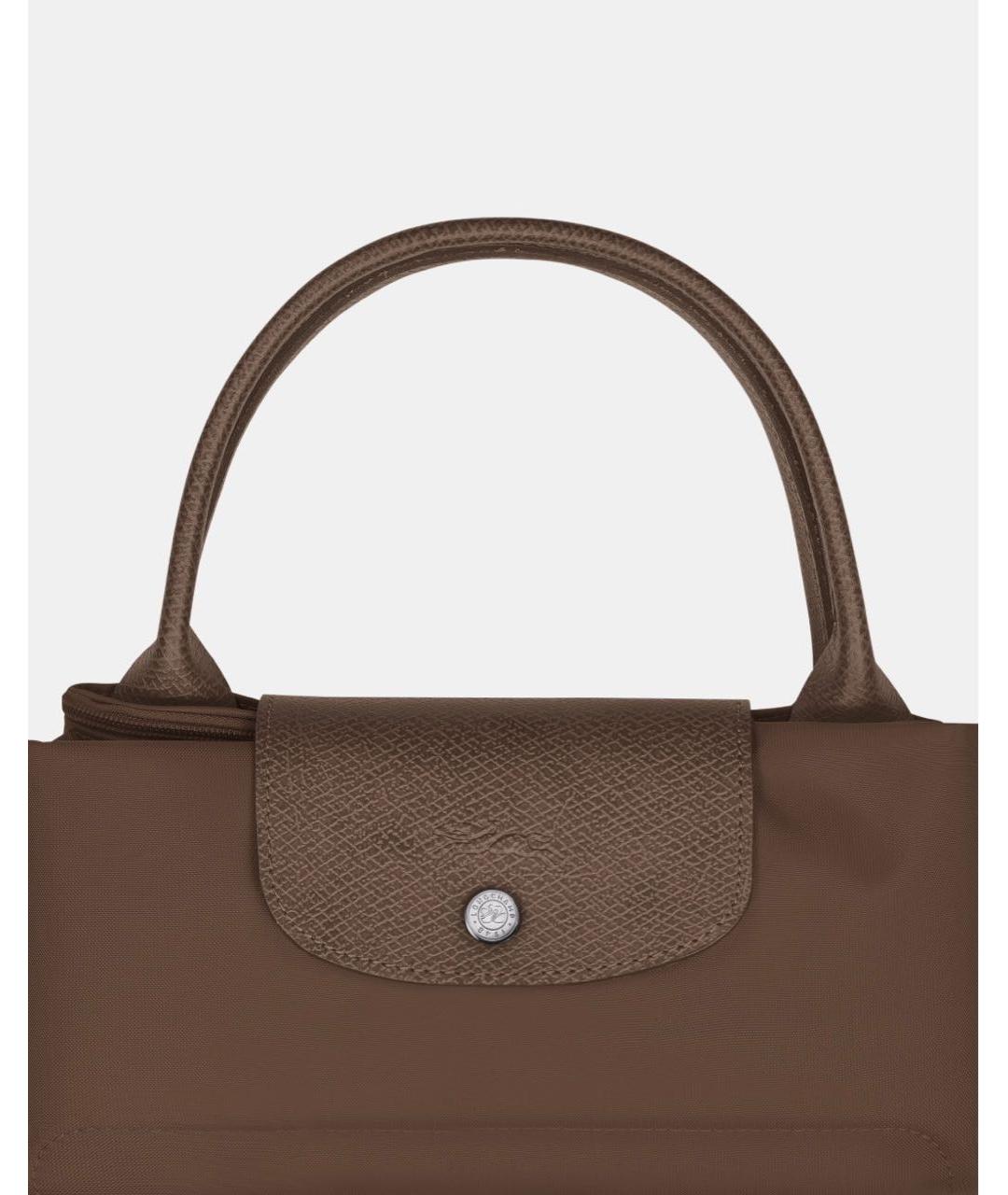 LONGCHAMP Коричневая тканевая сумка тоут, фото 6