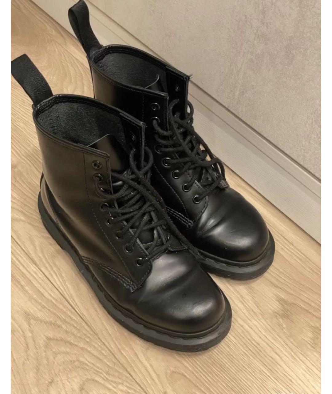 DR. MARTENS Черные кожаные ботинки, фото 2