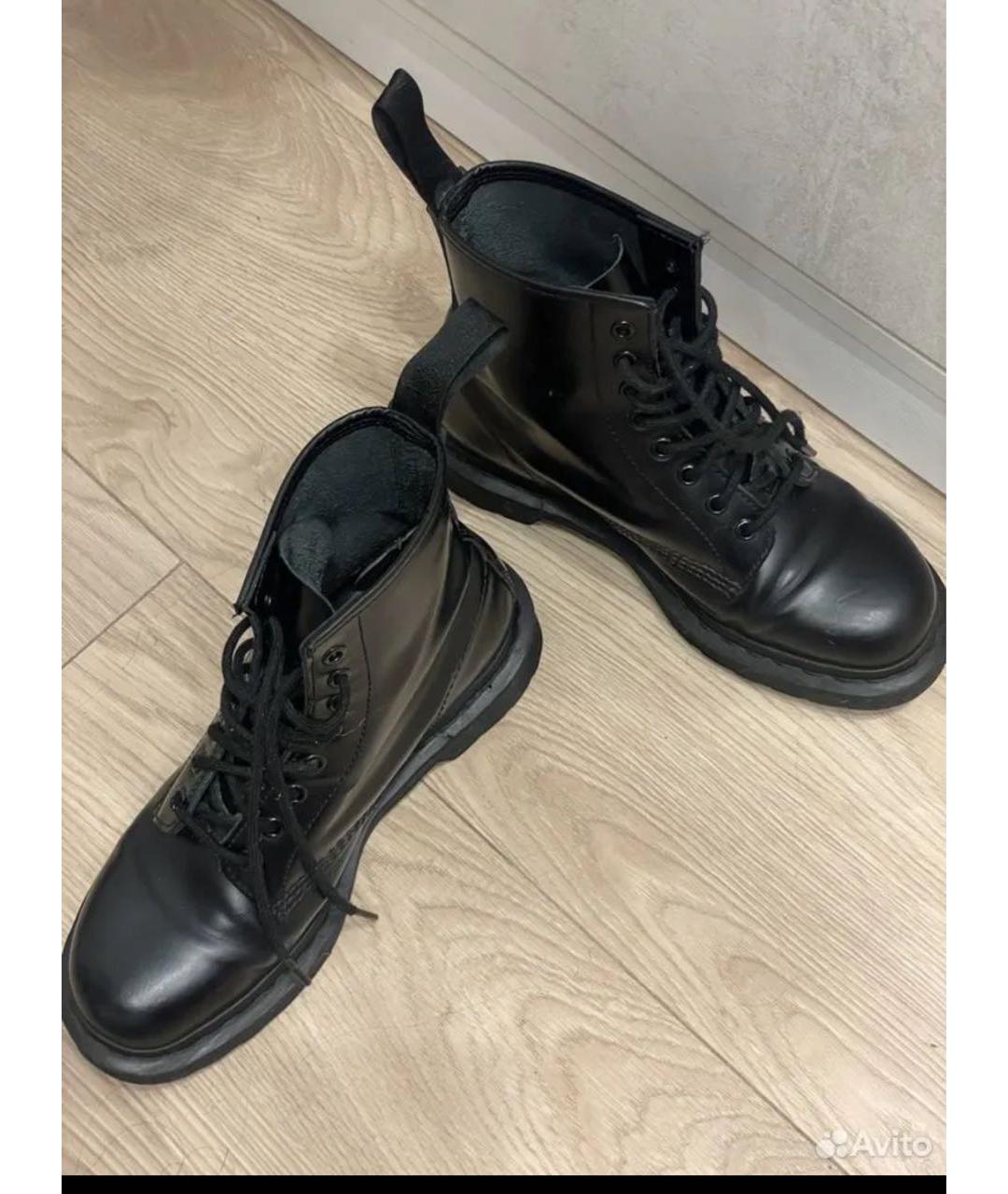 DR. MARTENS Черные кожаные ботинки, фото 3