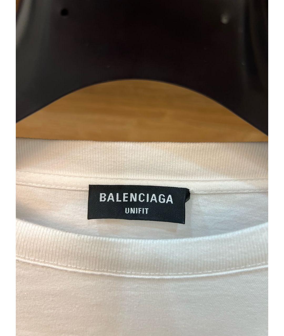 BALENCIAGA Белая хлопковая футболка, фото 3