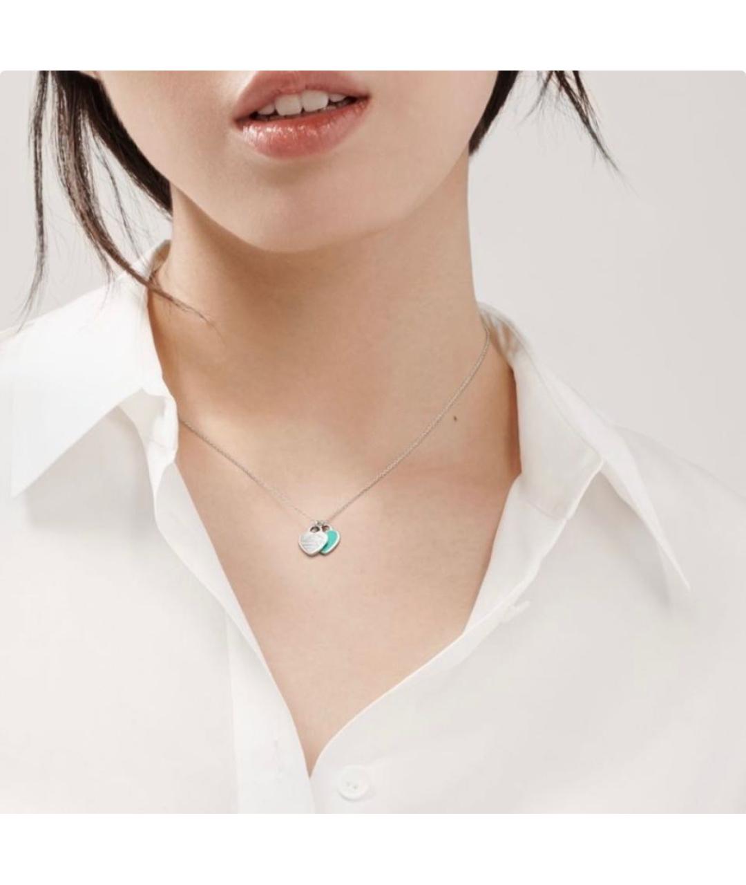 TIFFANY&CO Бирюзовая серебряная подвеска, фото 4