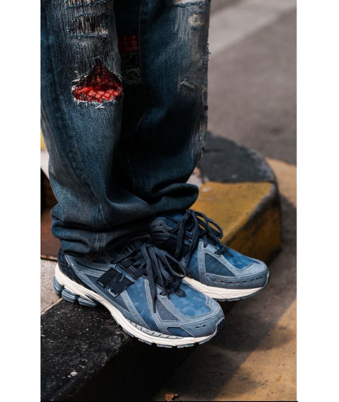 NEW BALANCE Синие текстильные низкие кроссовки / кеды, фото 4