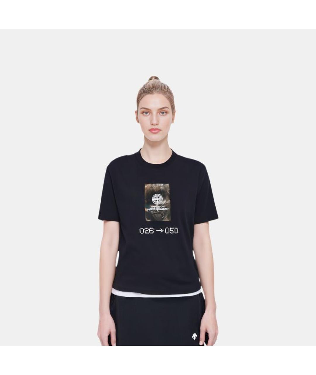 STONE ISLAND Черная футболка, фото 3