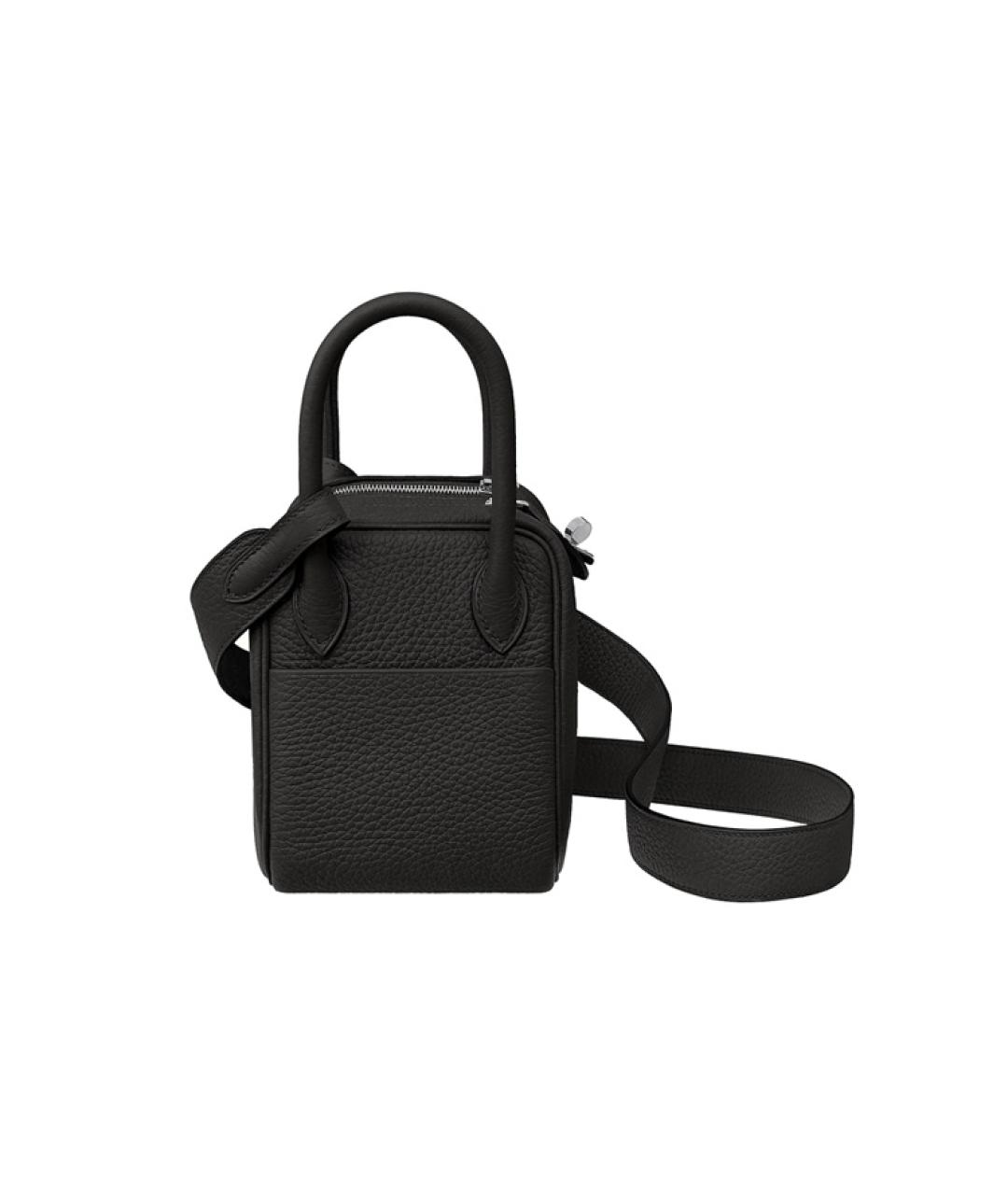 HERMES Черная кожаная сумка через плечо, фото 2