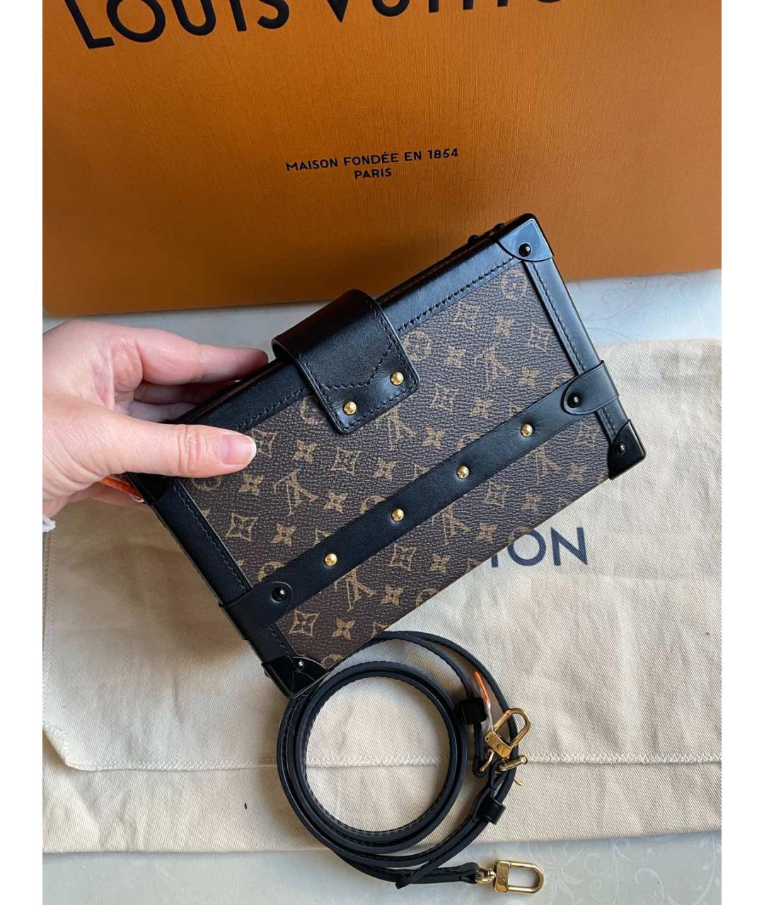 LOUIS VUITTON Коричневая кожаная сумка через плечо, фото 3