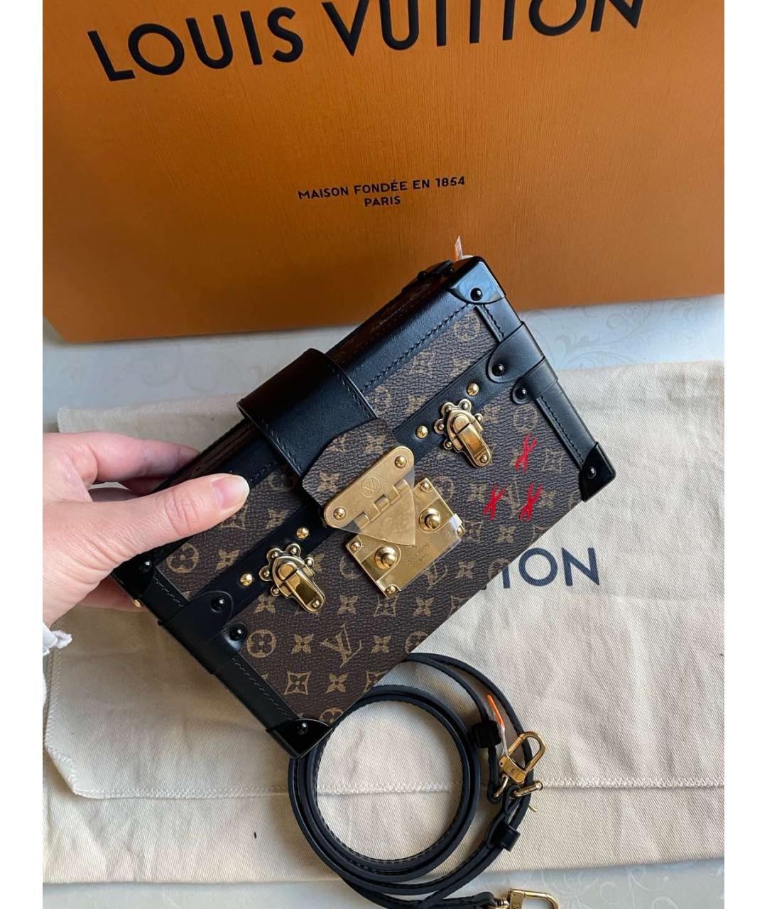 LOUIS VUITTON Коричневая кожаная сумка через плечо, фото 2