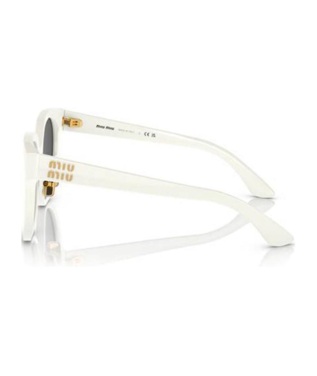 MIU MIU Белые пластиковые солнцезащитные очки, фото 2
