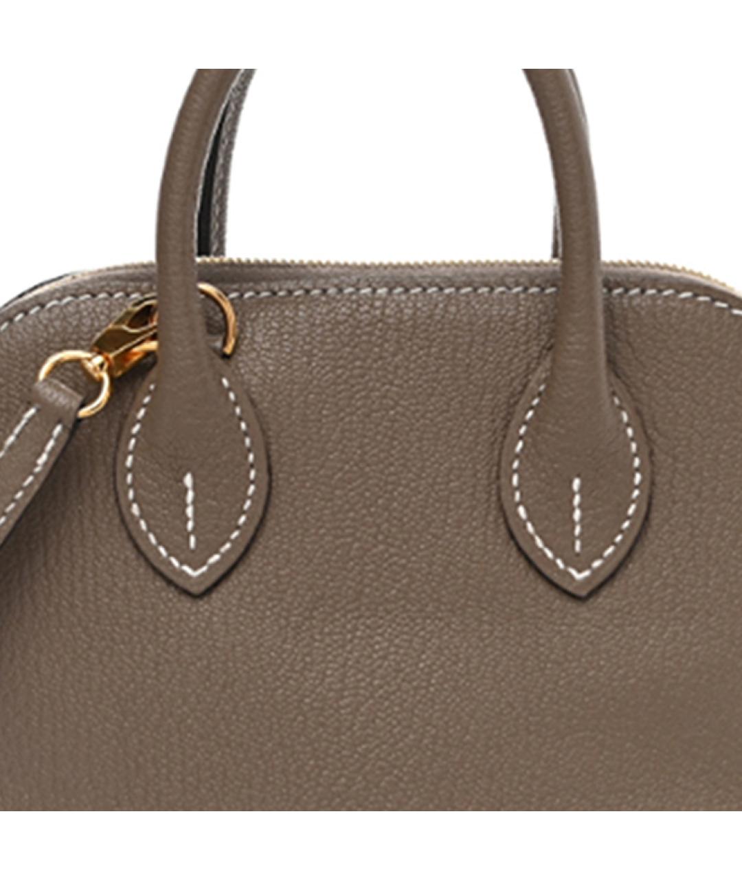 HERMES Коричневая кожаная сумка через плечо, фото 4