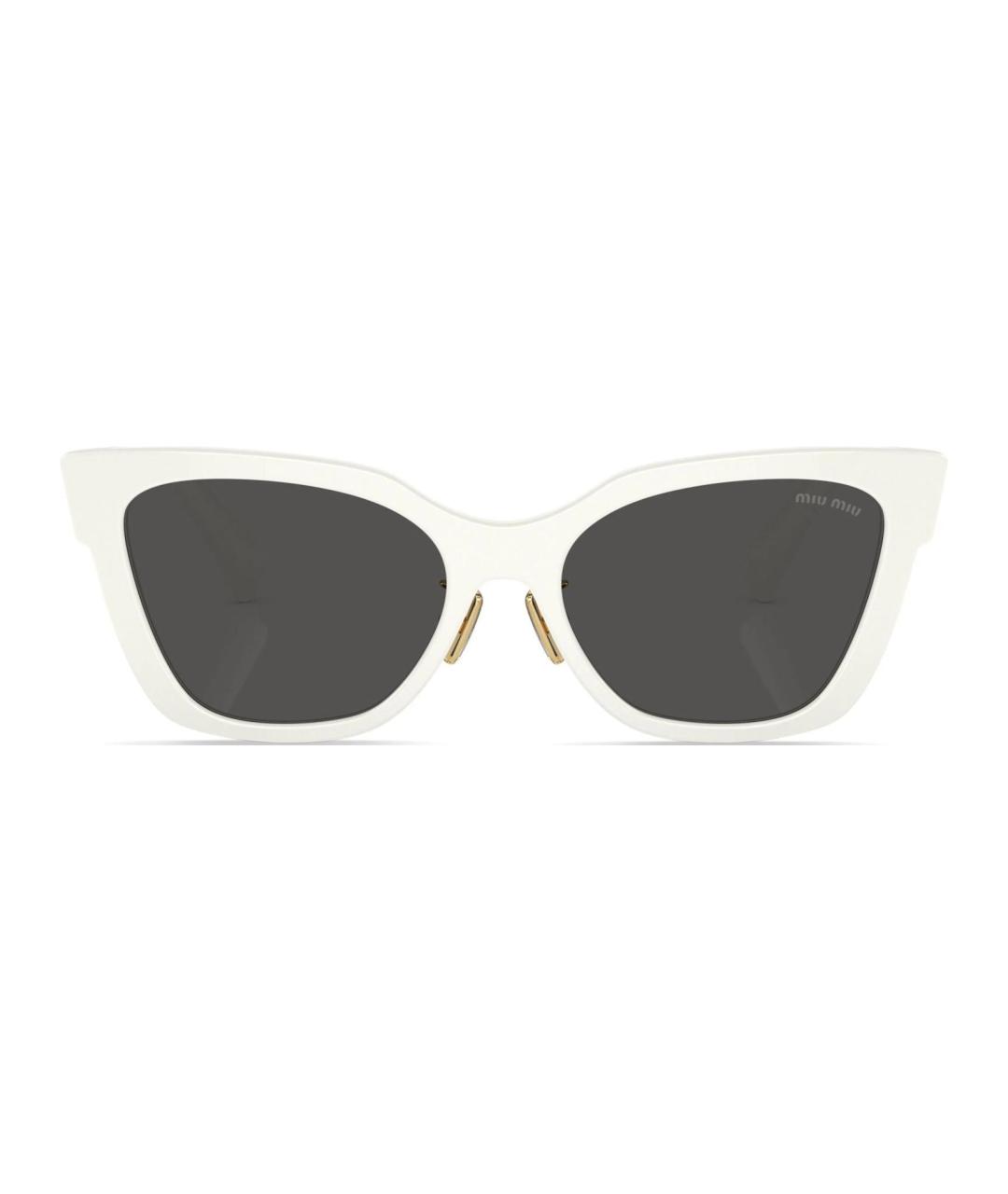 MIU MIU Белые пластиковые солнцезащитные очки, фото 2