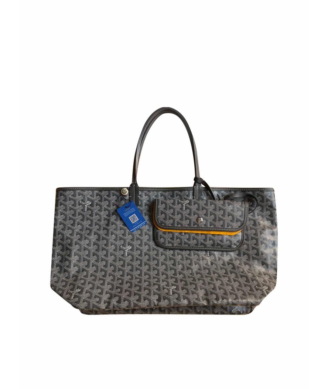 GOYARD Серая кожаная сумка тоут, фото 1