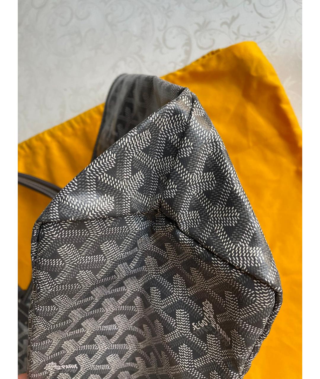 GOYARD Серая кожаная сумка тоут, фото 4