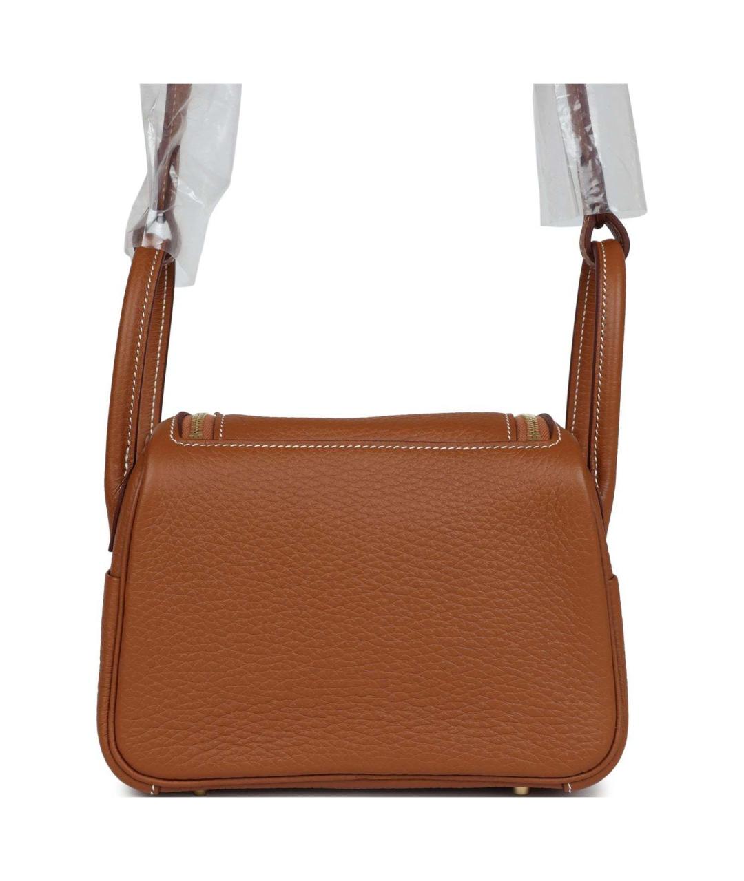 HERMES Коричневая кожаная сумка через плечо, фото 5