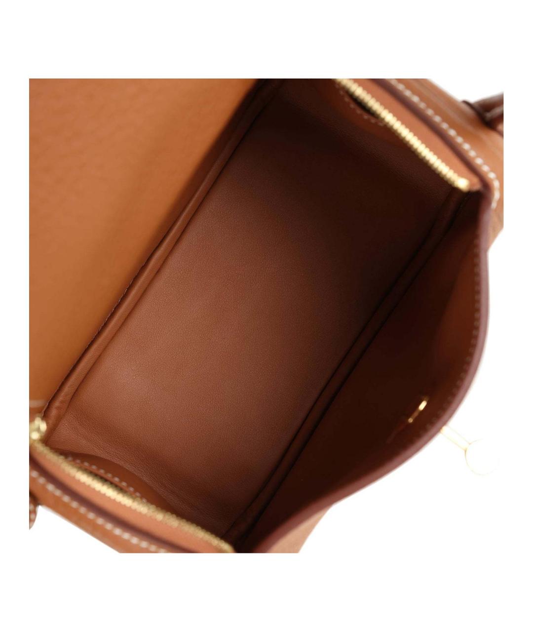 HERMES Коричневая кожаная сумка через плечо, фото 8