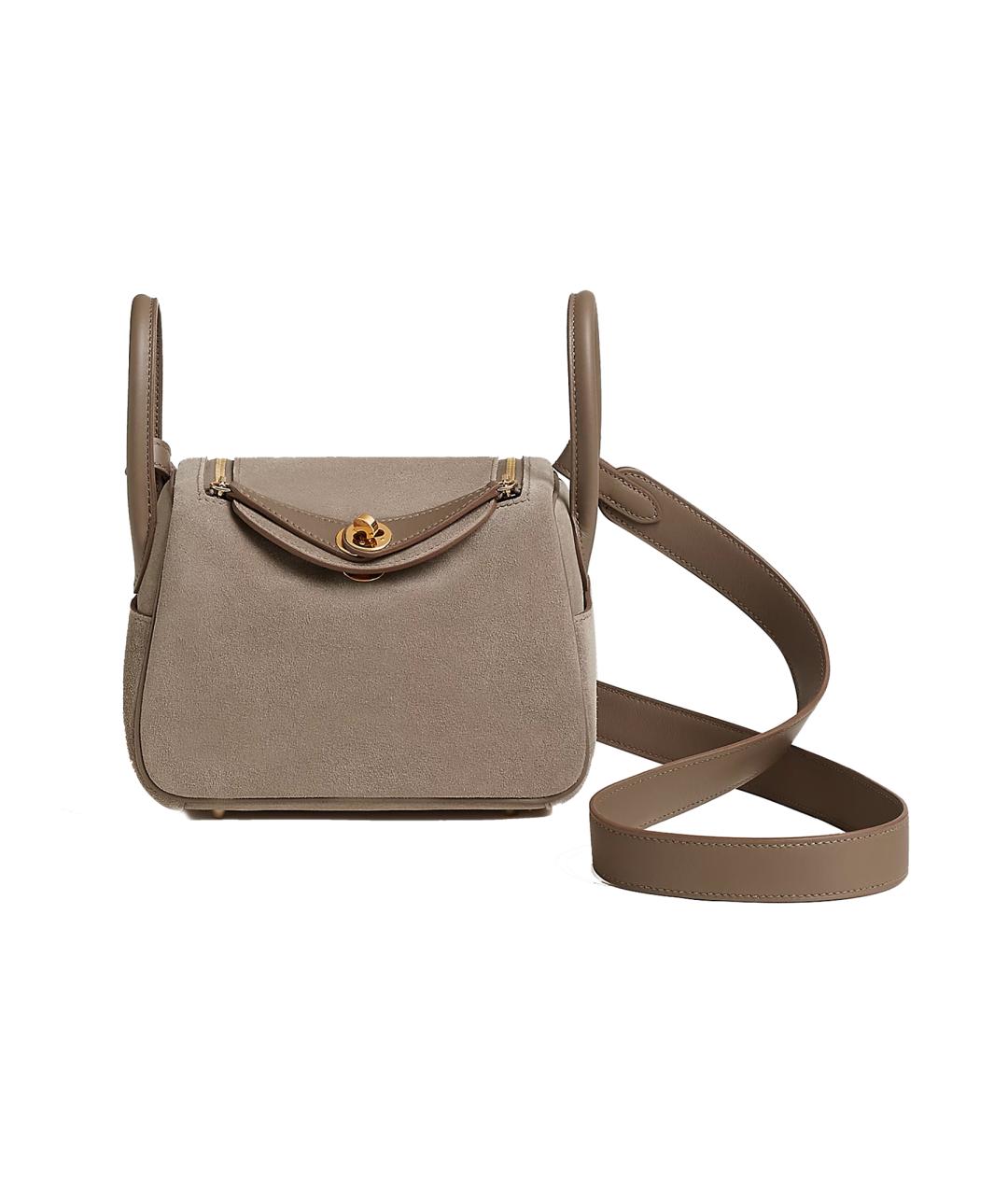 HERMES Коричневая замшевая сумка через плечо, фото 1