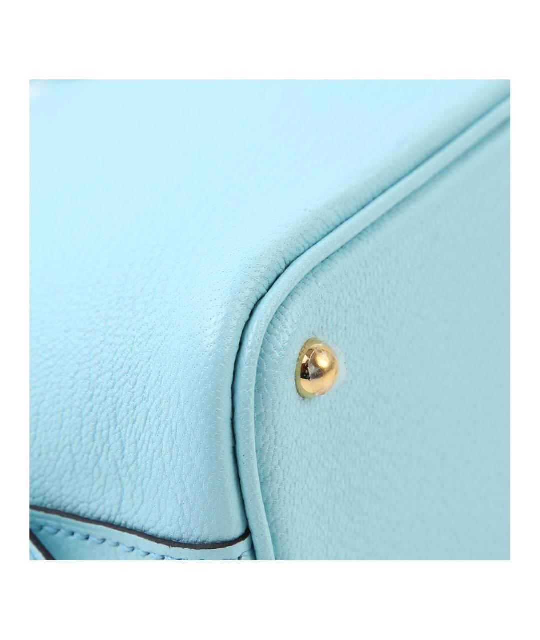 HERMES Голубая кожаная сумка через плечо, фото 8