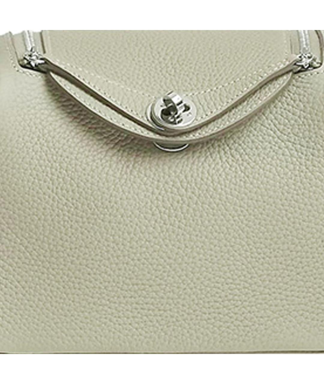 HERMES Бежевая кожаная сумка через плечо, фото 4