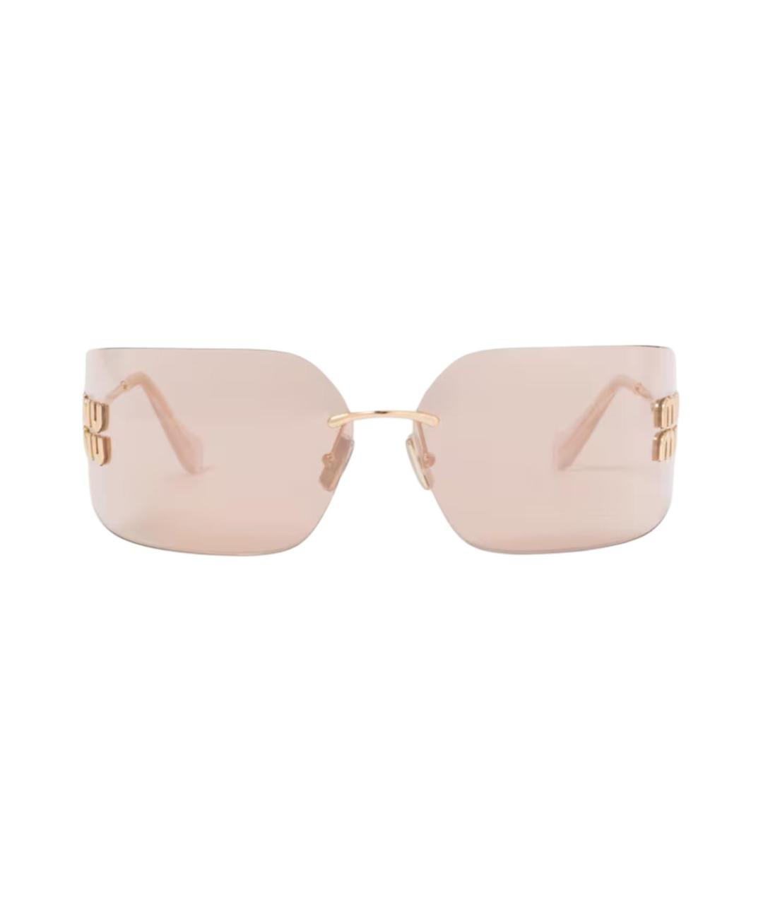 MIU MIU Розовые металлические солнцезащитные очки, фото 3