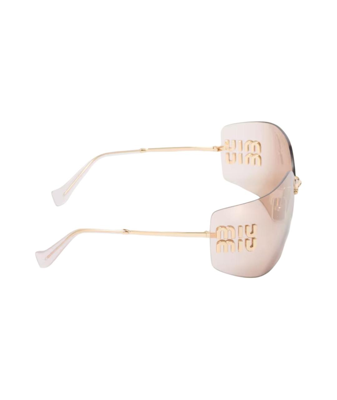 MIU MIU Розовые металлические солнцезащитные очки, фото 4