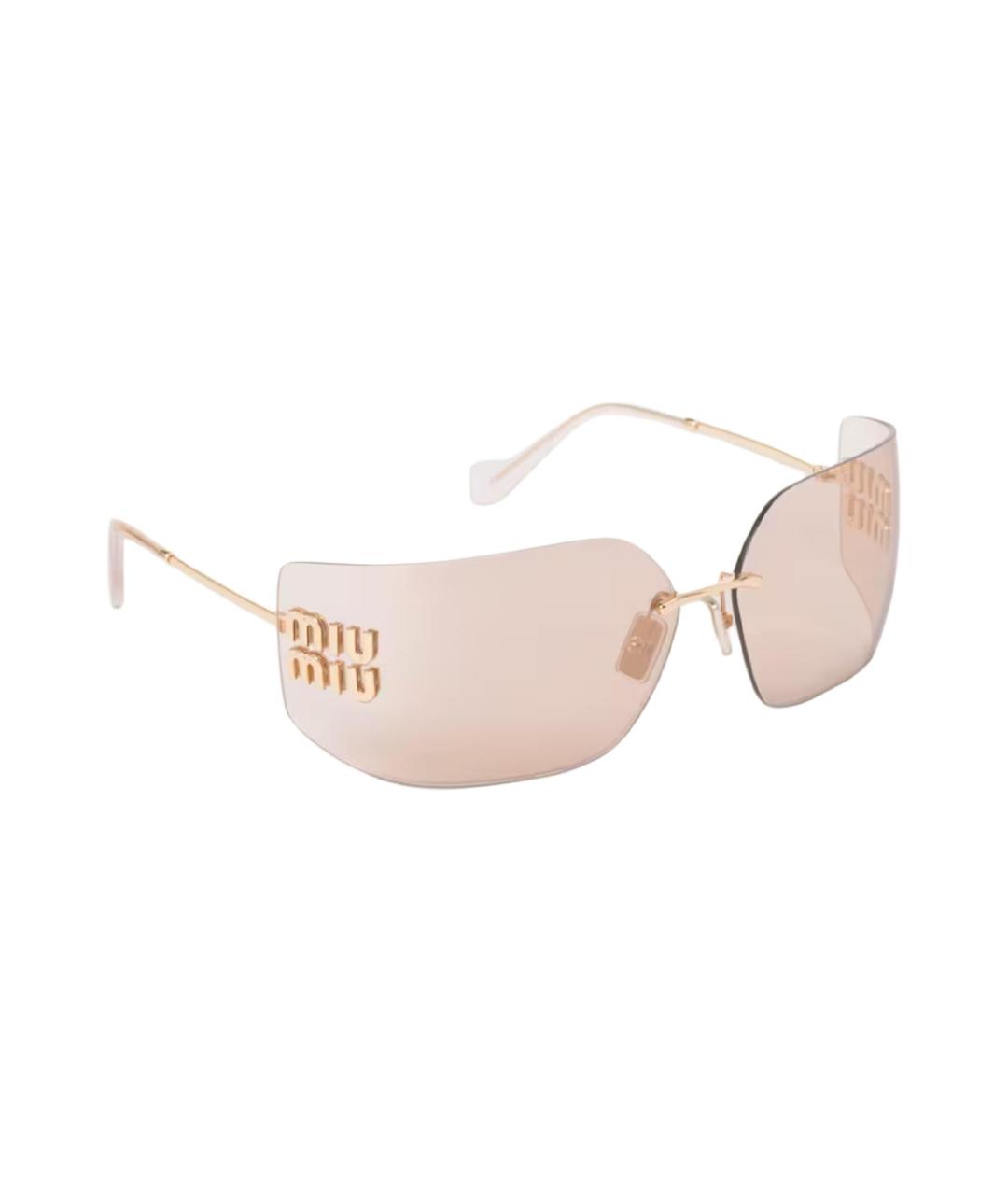 MIU MIU Розовые металлические солнцезащитные очки, фото 2