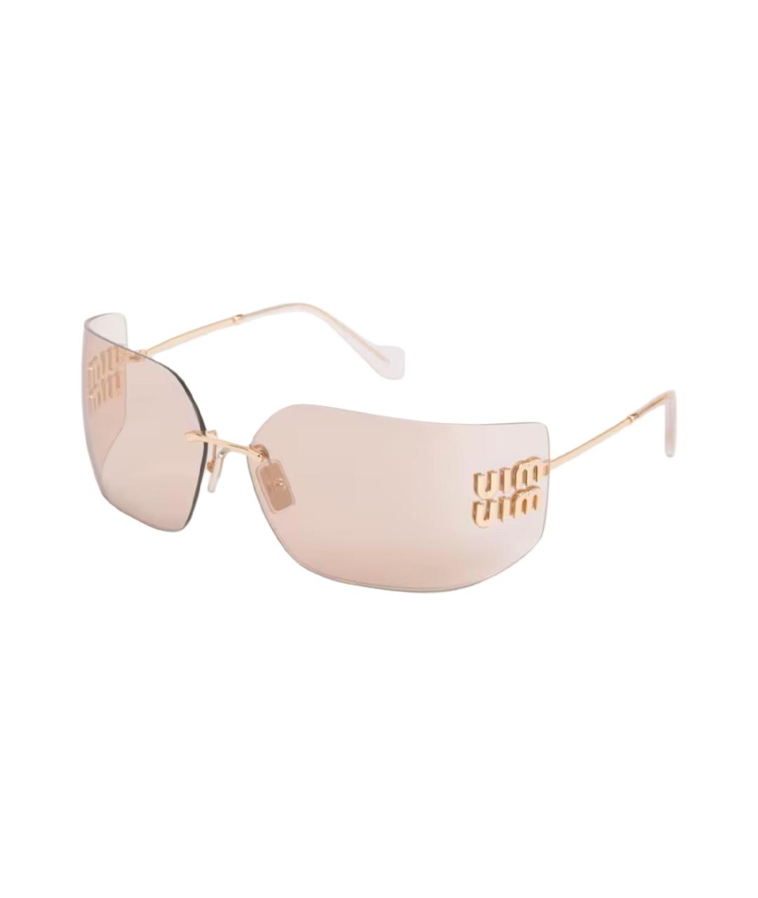 MIU MIU Розовые металлические солнцезащитные очки, фото 1