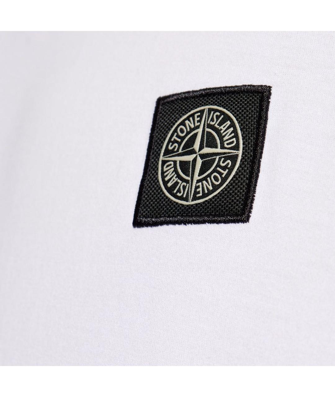 STONE ISLAND Белая хлопковая футболка, фото 4