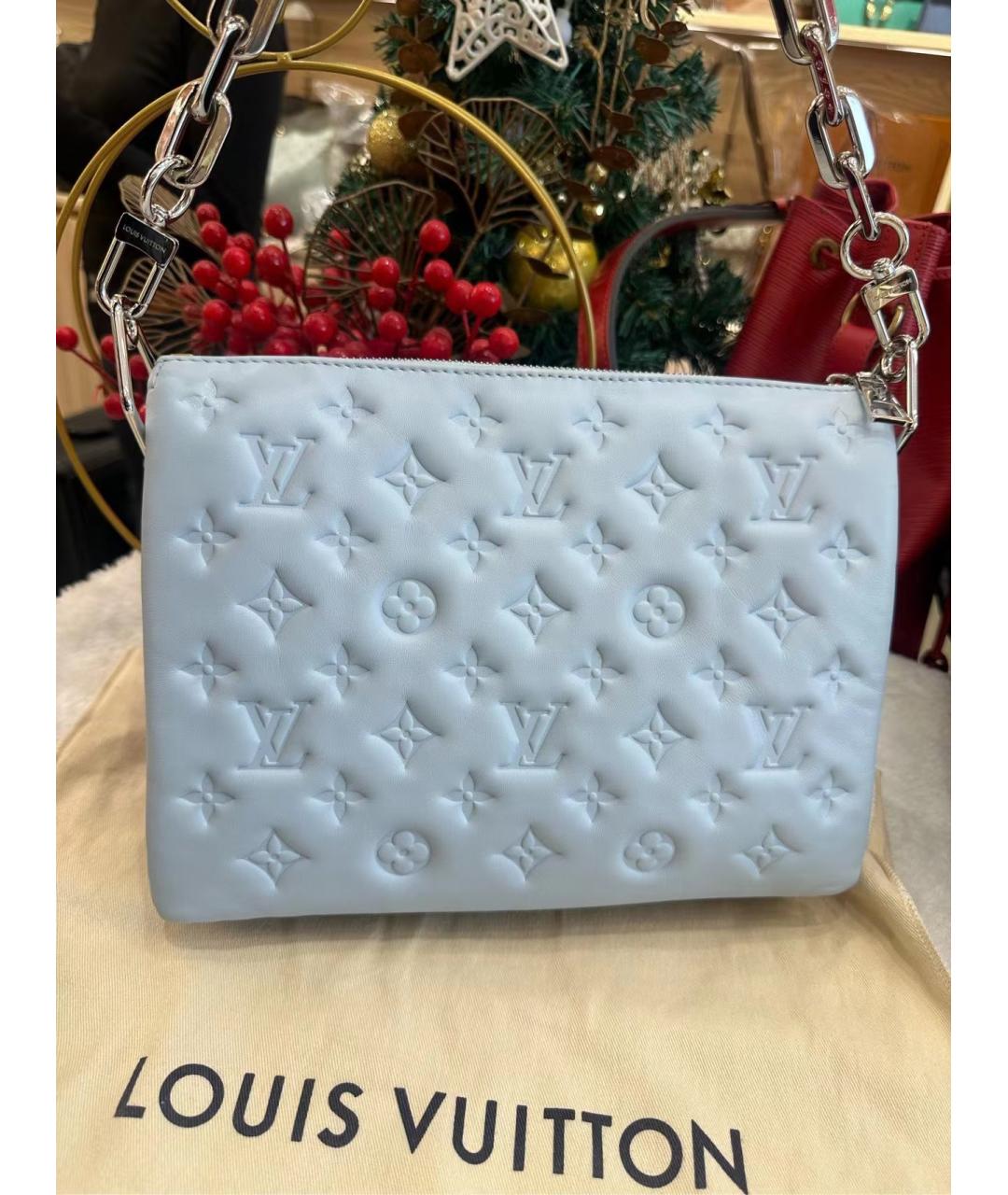 LOUIS VUITTON Голубая кожаная сумка через плечо, фото 2