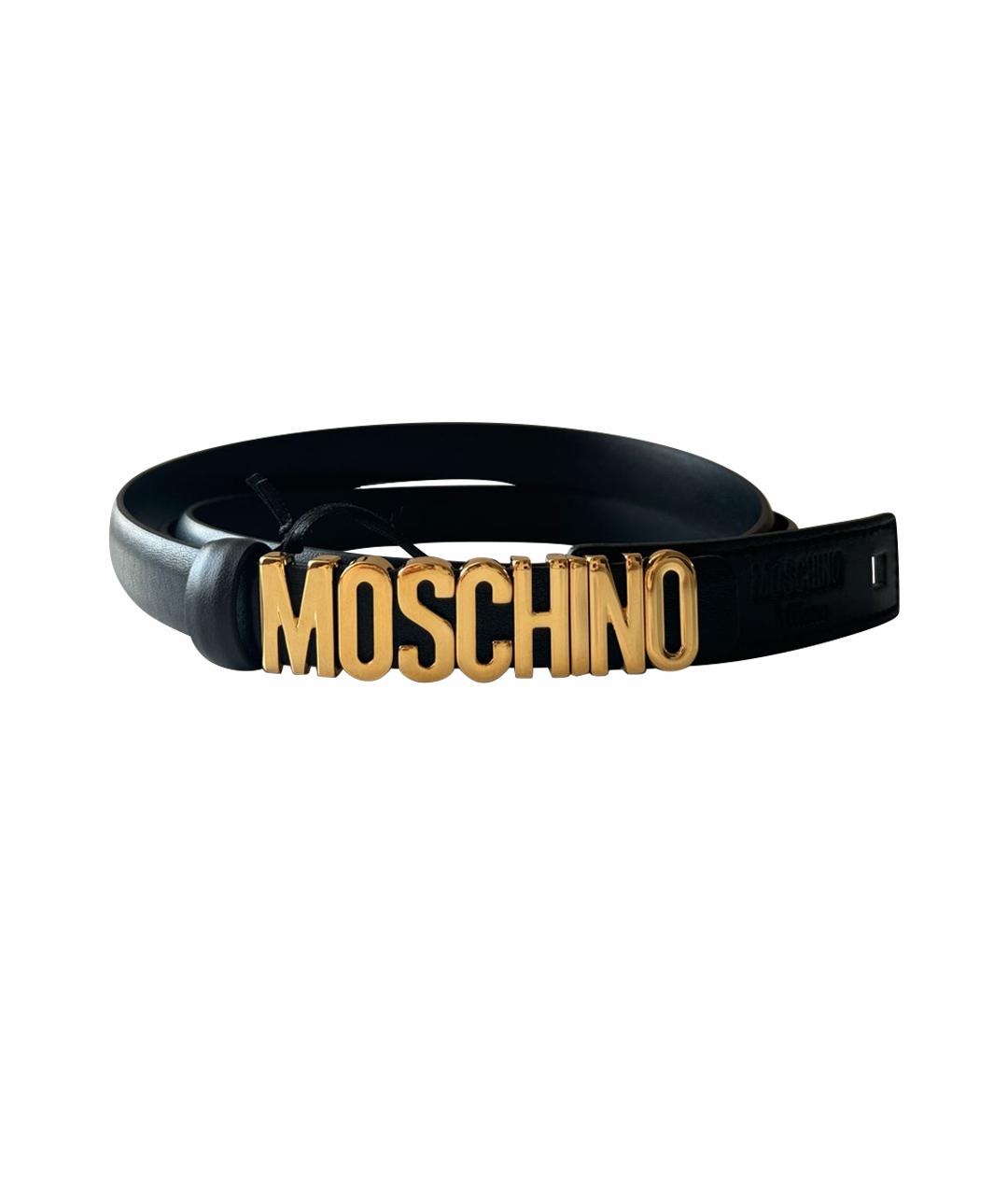 MOSCHINO Черный кожаный ремень, фото 1