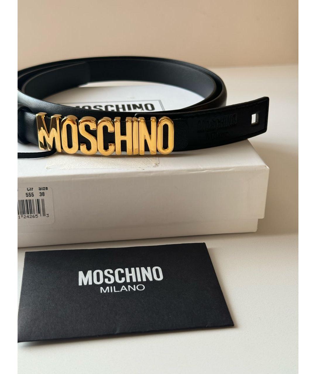 MOSCHINO Черный кожаный ремень, фото 4