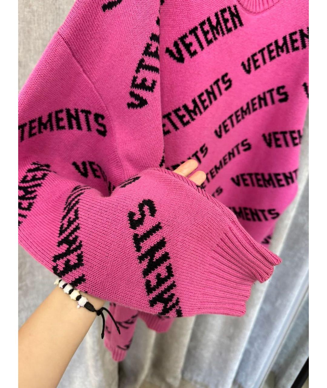 VETEMENTS Розовый шерстяной джемпер / свитер, фото 5