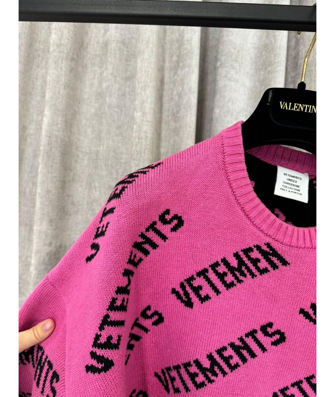 VETEMENTS Розовый шерстяной джемпер / свитер, фото 3