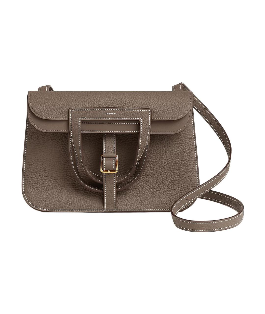 HERMES Серая кожаная сумка через плечо, фото 1