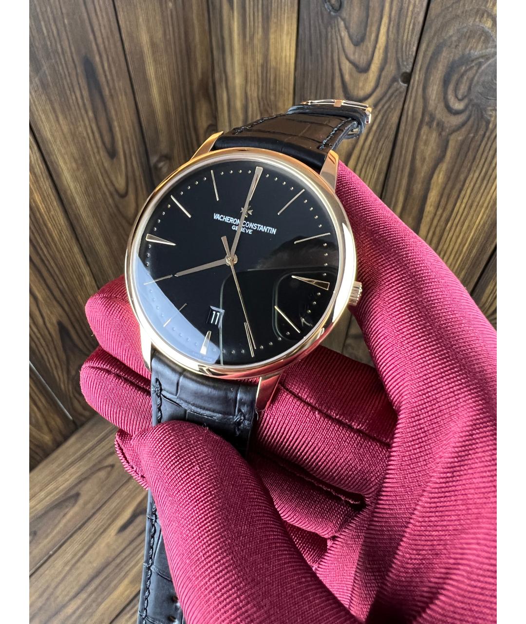 VACHERON CONSTANTIN Черные часы из розового золота, фото 3