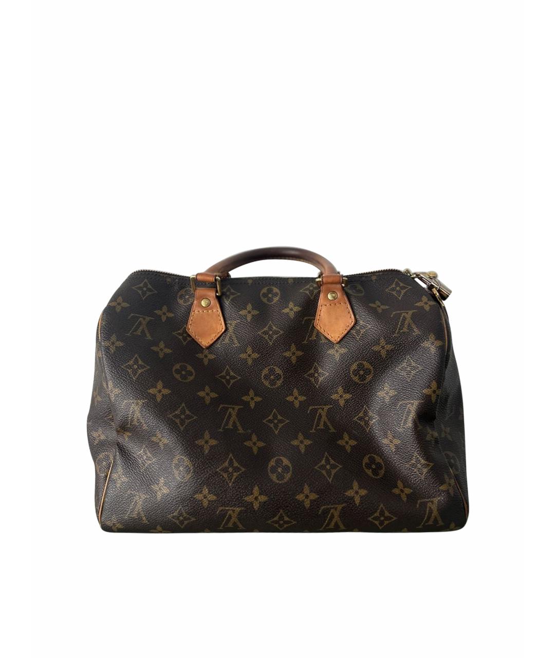 LOUIS VUITTON Коричневая кожаная сумка с короткими ручками, фото 1