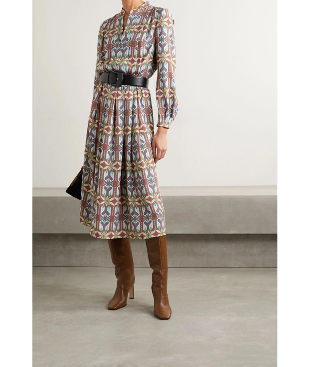 TORY BURCH Мульти шелковое повседневное платье, фото 5