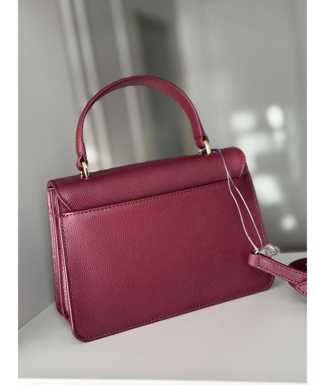 FURLA Бордовая кожаная сумка через плечо, фото 2