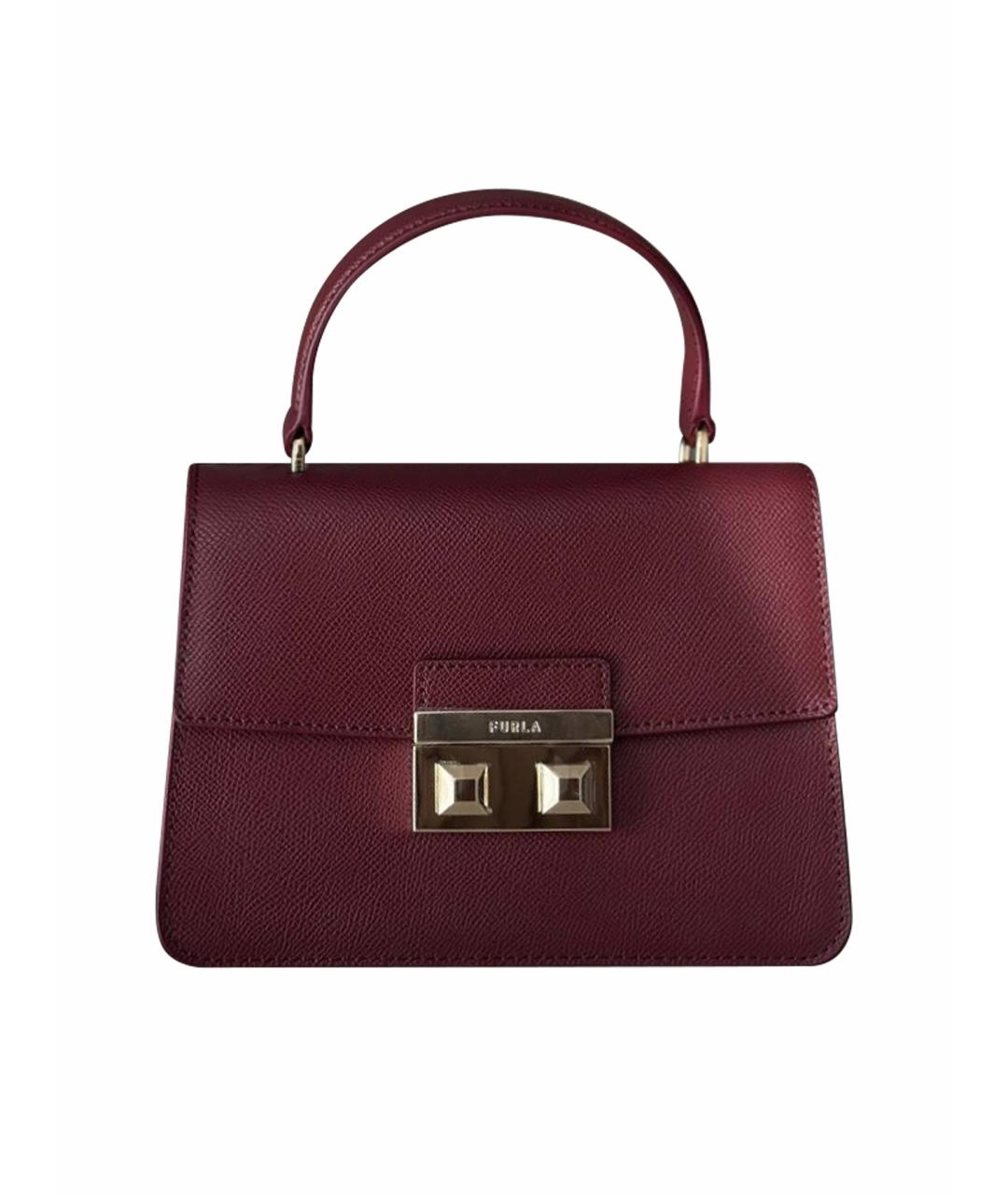 FURLA Бордовая кожаная сумка через плечо, фото 1