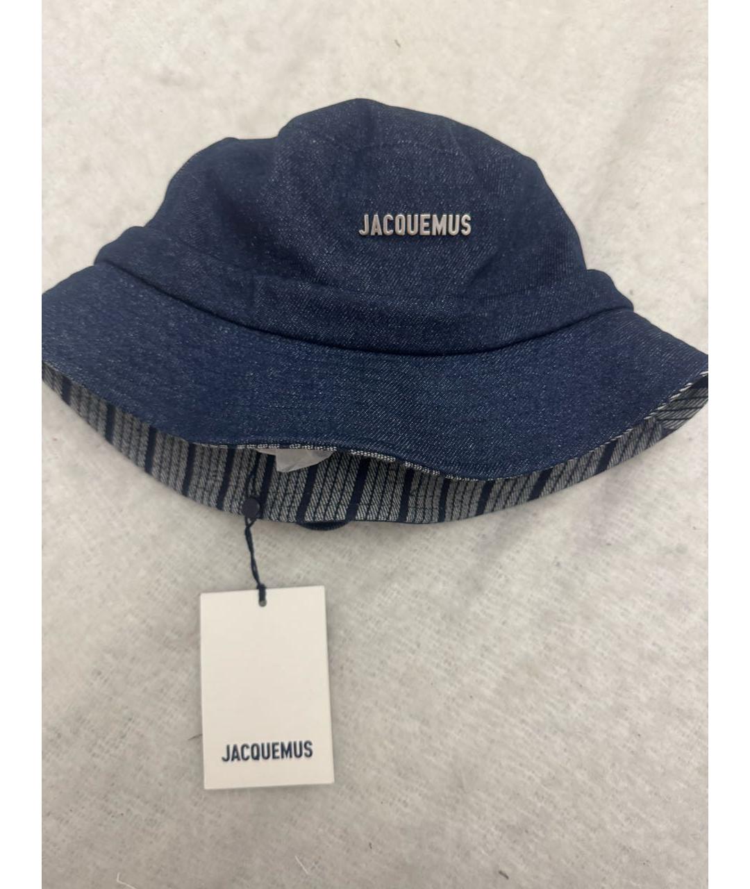 JACQUEMUS Темно-синяя хлопковая панама, фото 2