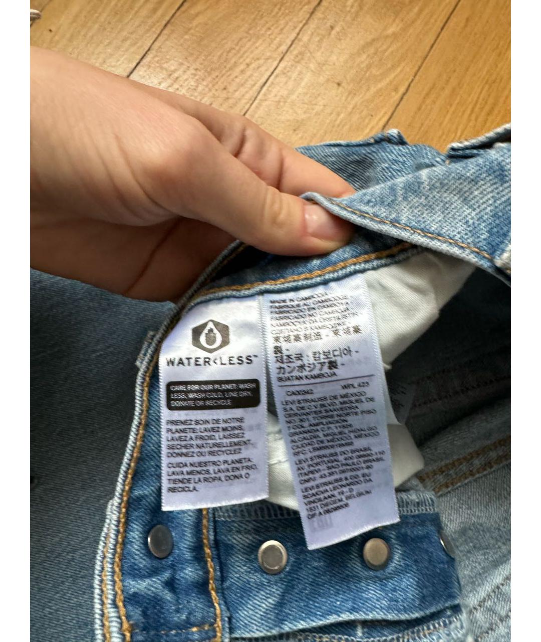 LEVI'S Синие хлопко-эластановые джинсы слим, фото 4