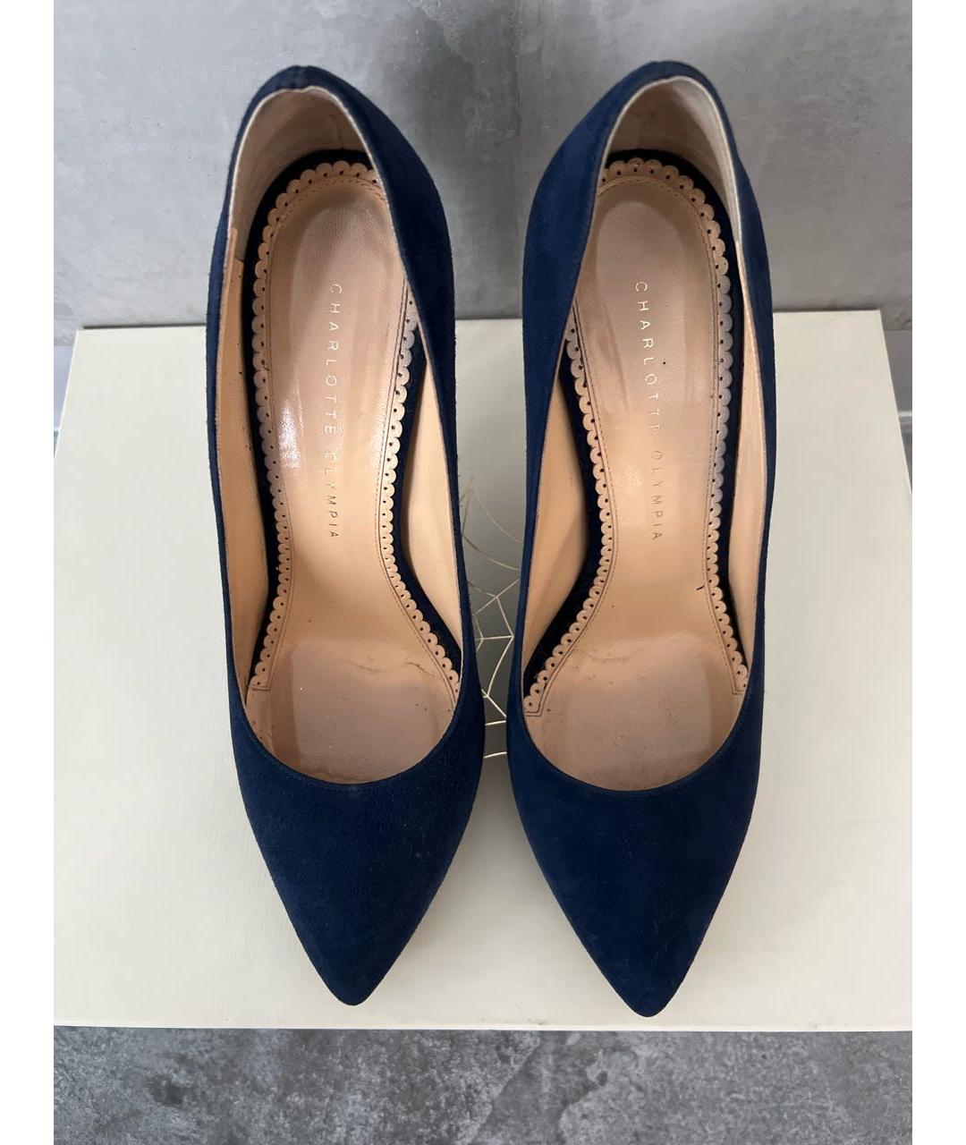 CHARLOTTE OLYMPIA Темно-синие замшевые туфли, фото 3