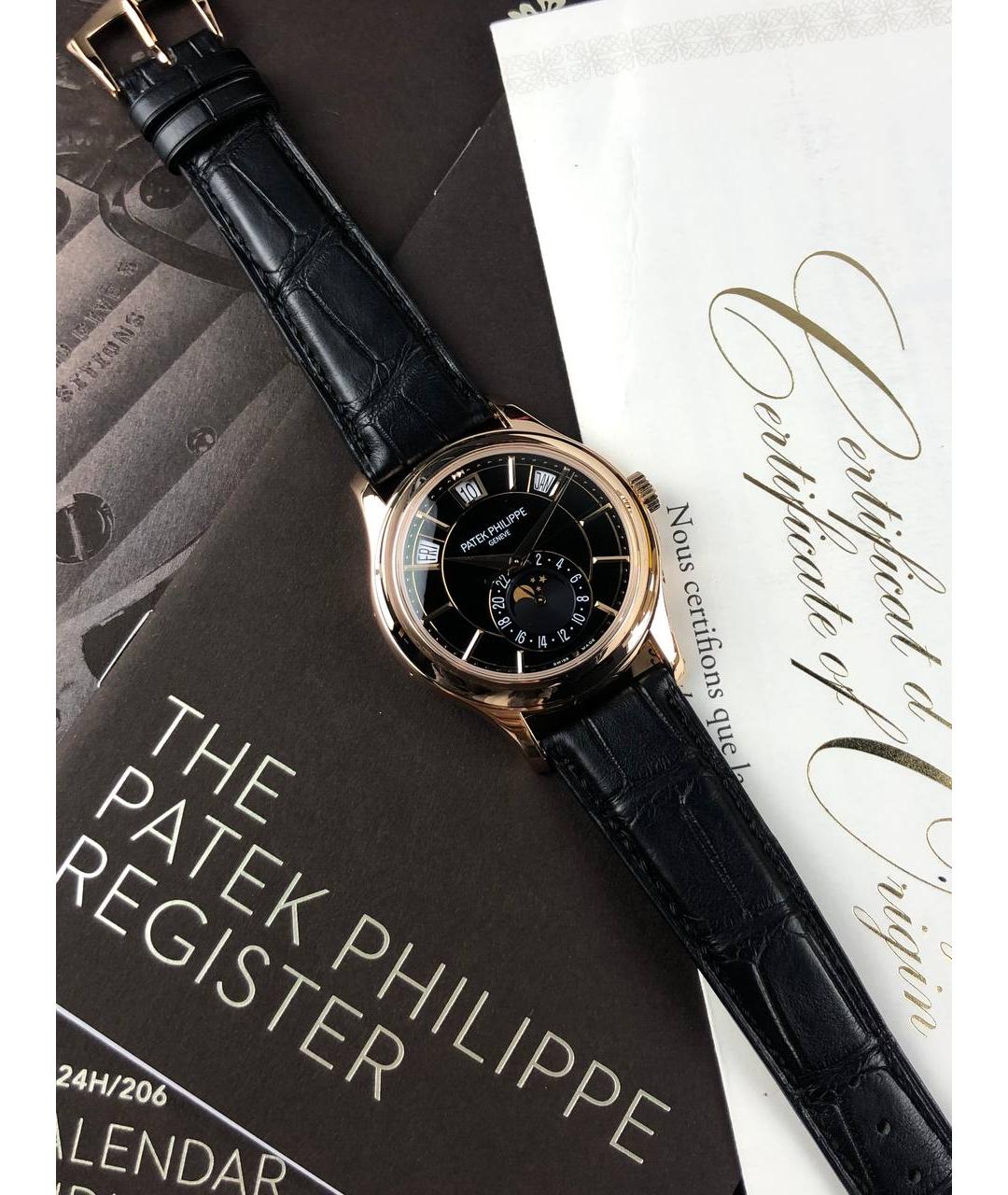 PATEK PHILIPPE Черные часы из розового золота, фото 2