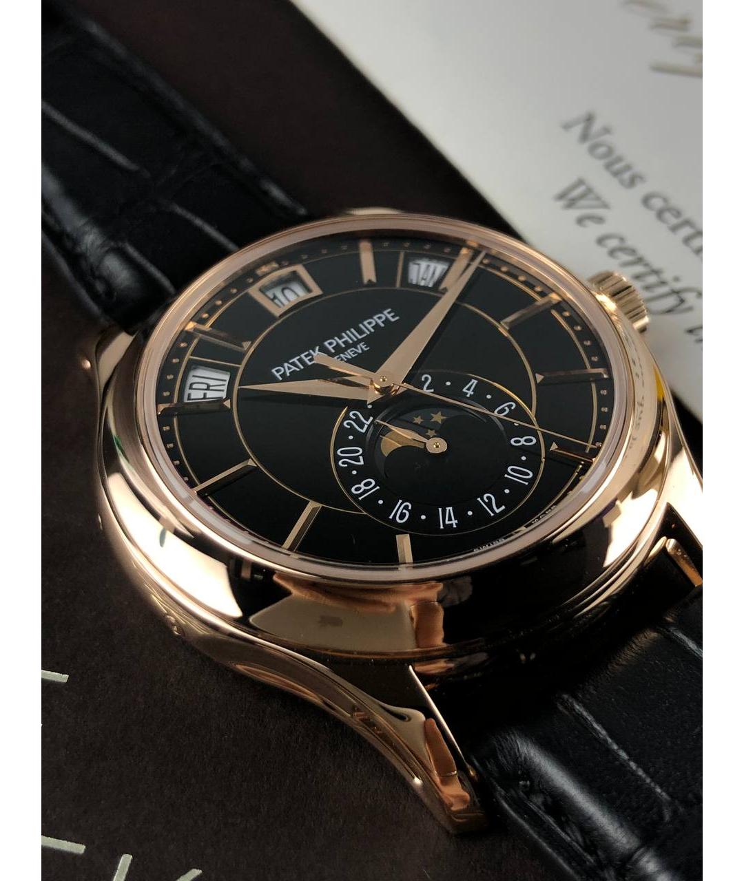 PATEK PHILIPPE Черные часы из розового золота, фото 4