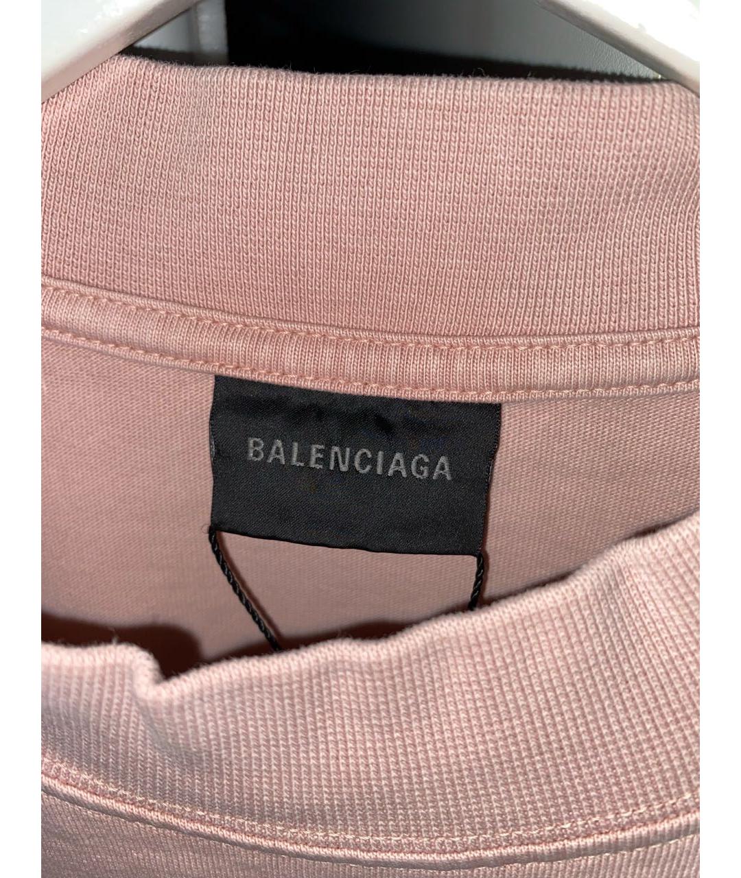 BALENCIAGA Розовая хлопковая футболка, фото 5