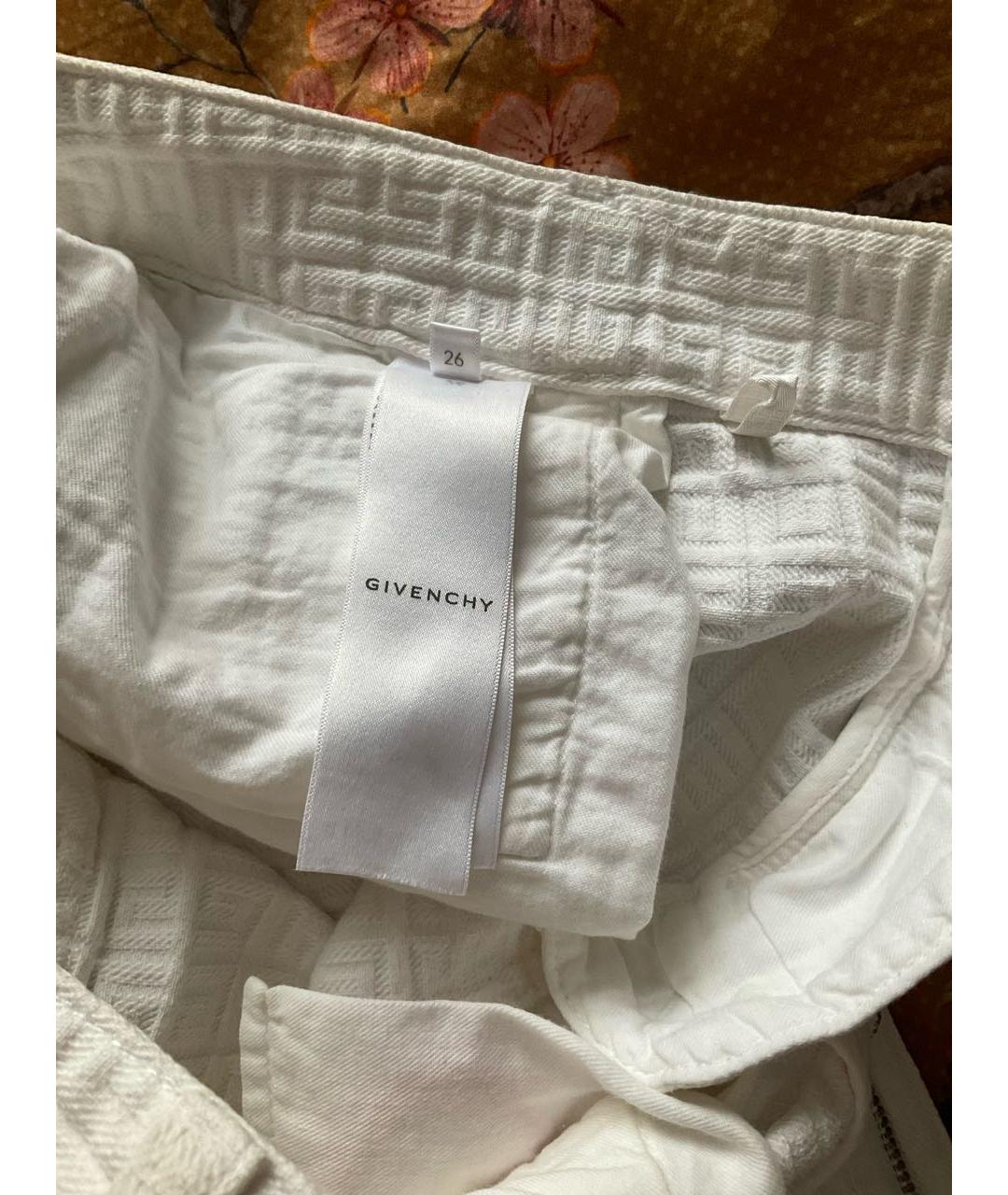 GIVENCHY Белые хлопковые прямые джинсы, фото 4