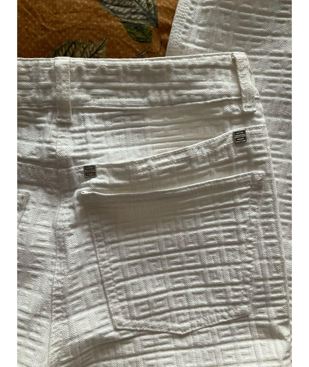 GIVENCHY Белые хлопковые прямые джинсы, фото 6