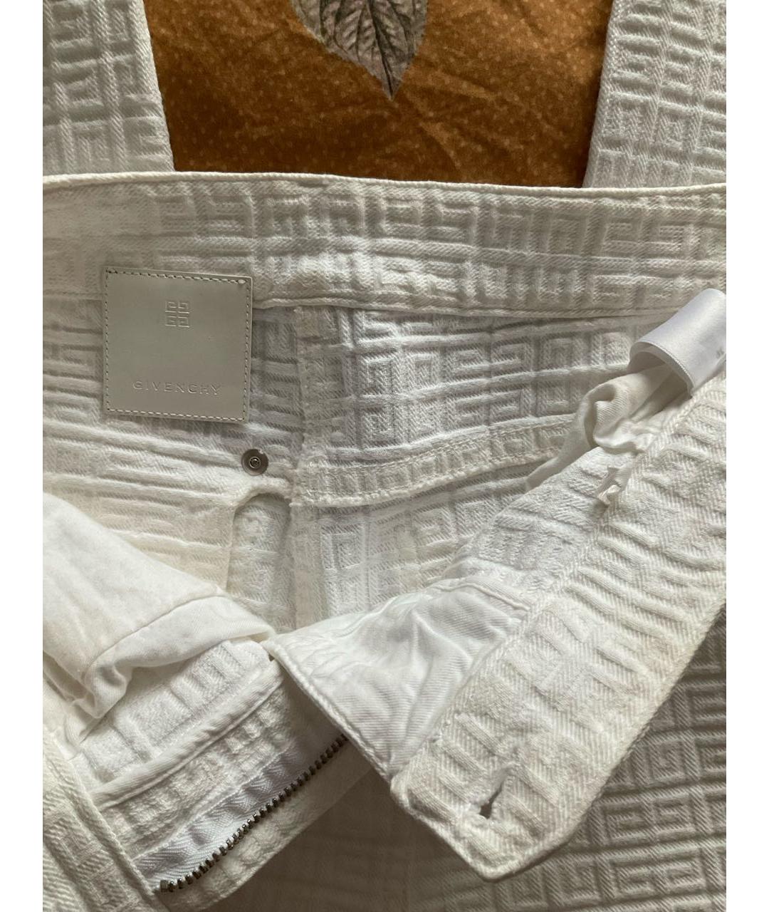 GIVENCHY Белые хлопковые прямые джинсы, фото 7