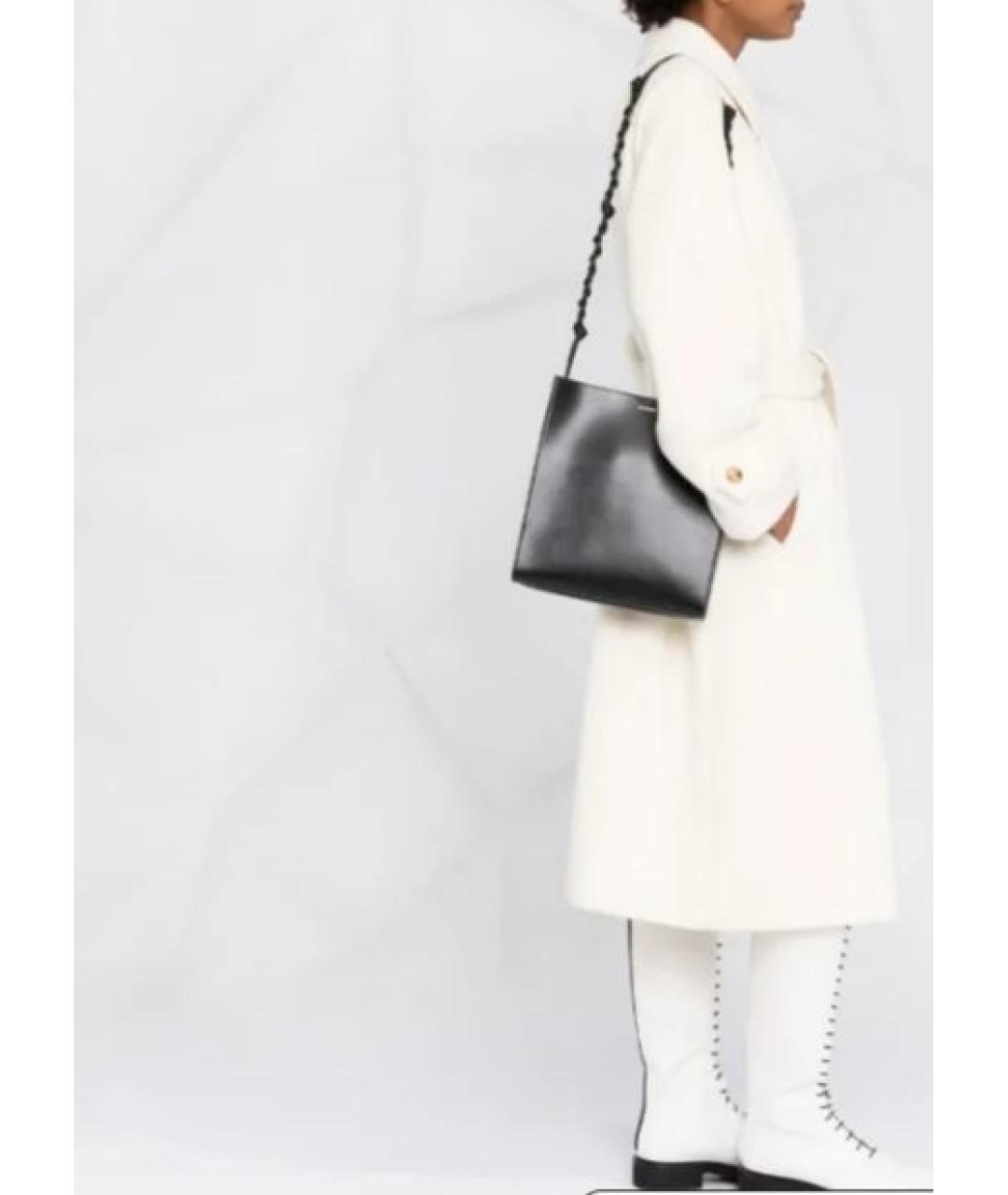 JIL SANDER Черная кожаная сумка через плечо, фото 7
