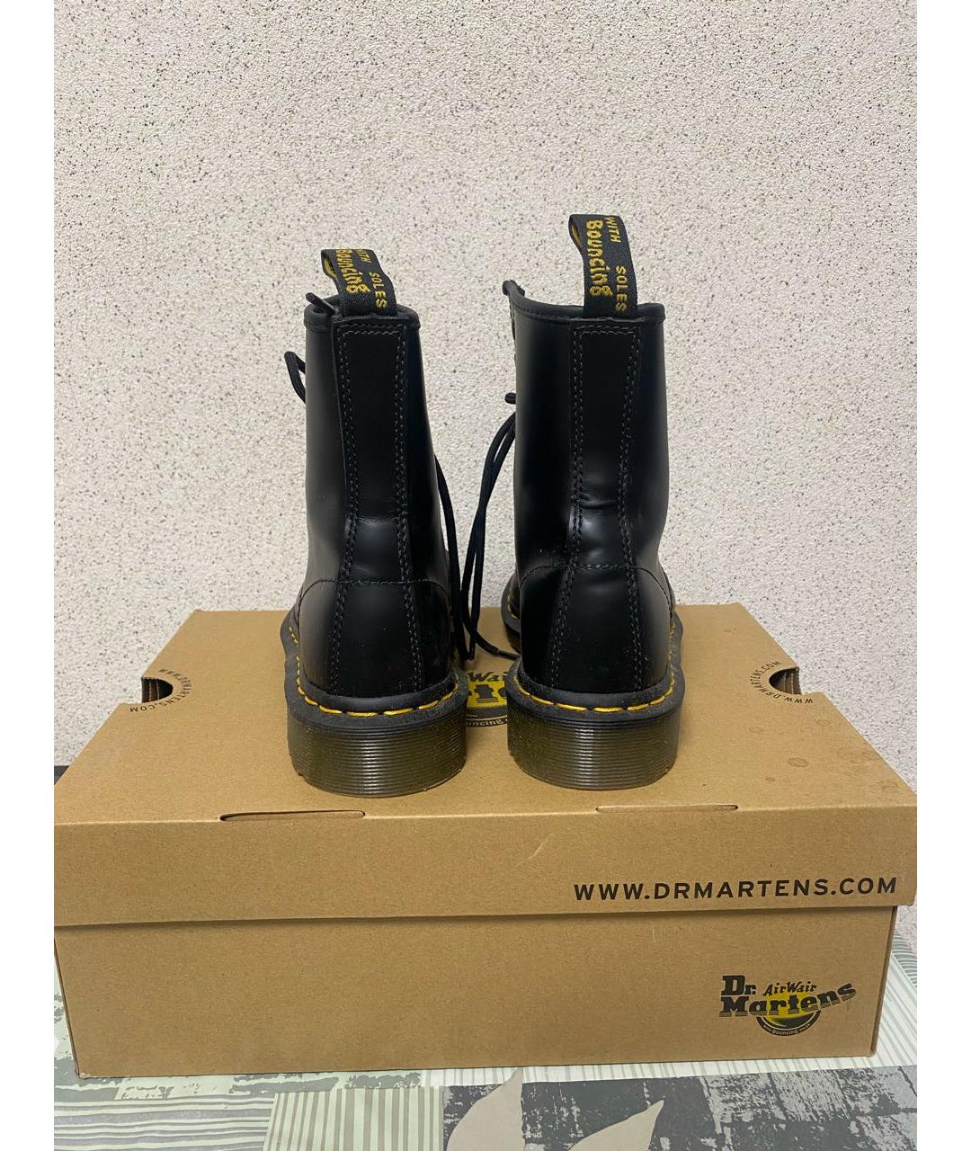 DR. MARTENS Черные кожаные ботинки, фото 4