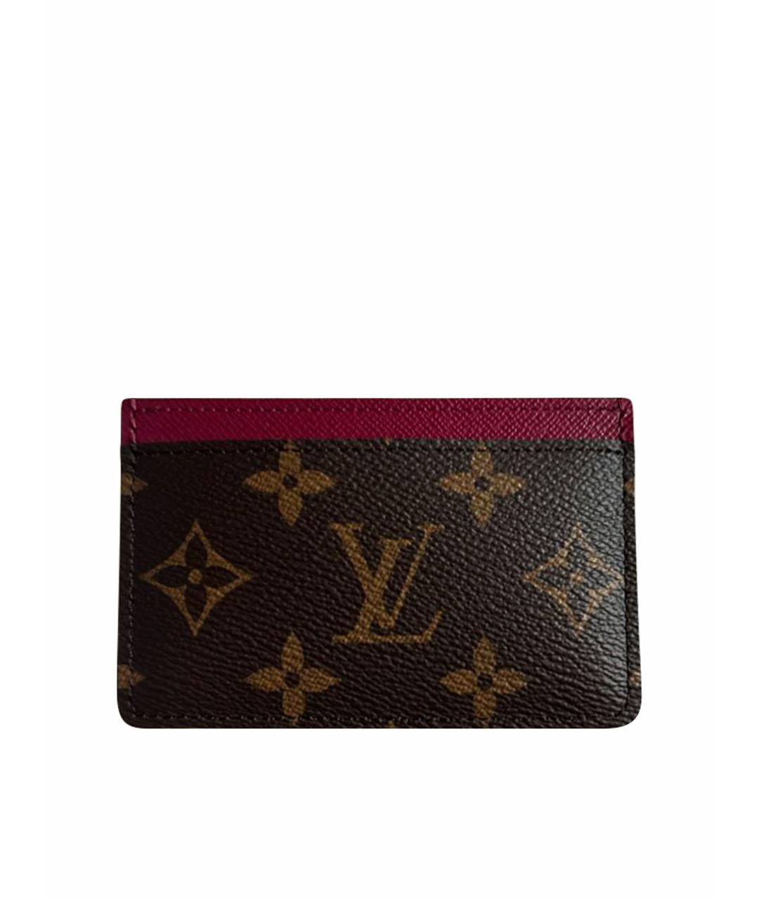 LOUIS VUITTON Коричневый кардхолдер из искусственной кожи, фото 1