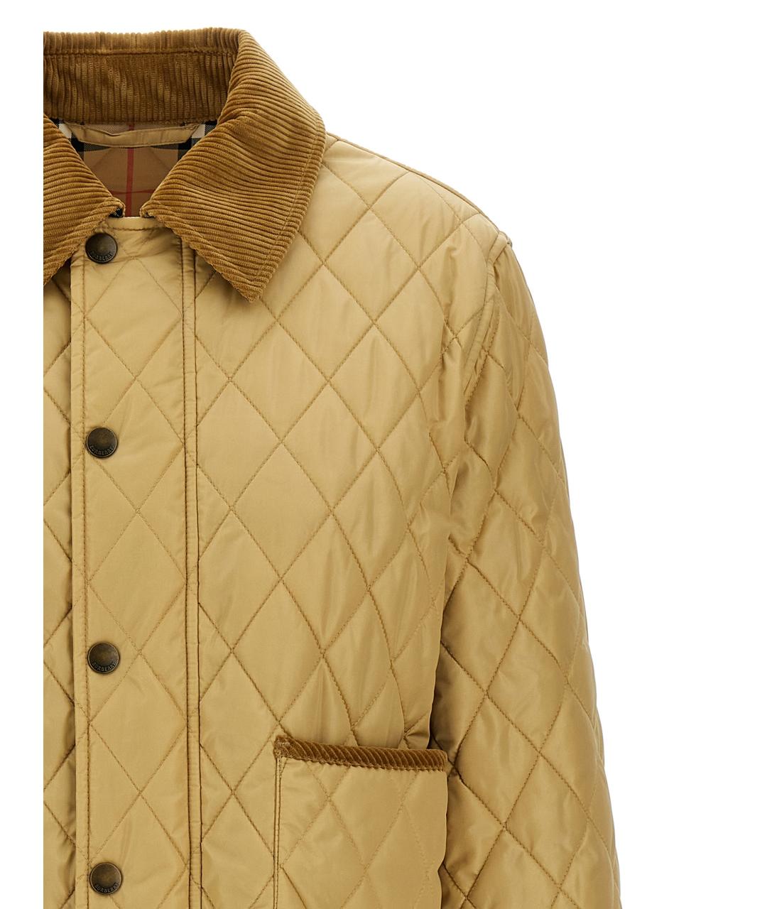 BURBERRY Бежевая полиамидовая куртка, фото 3